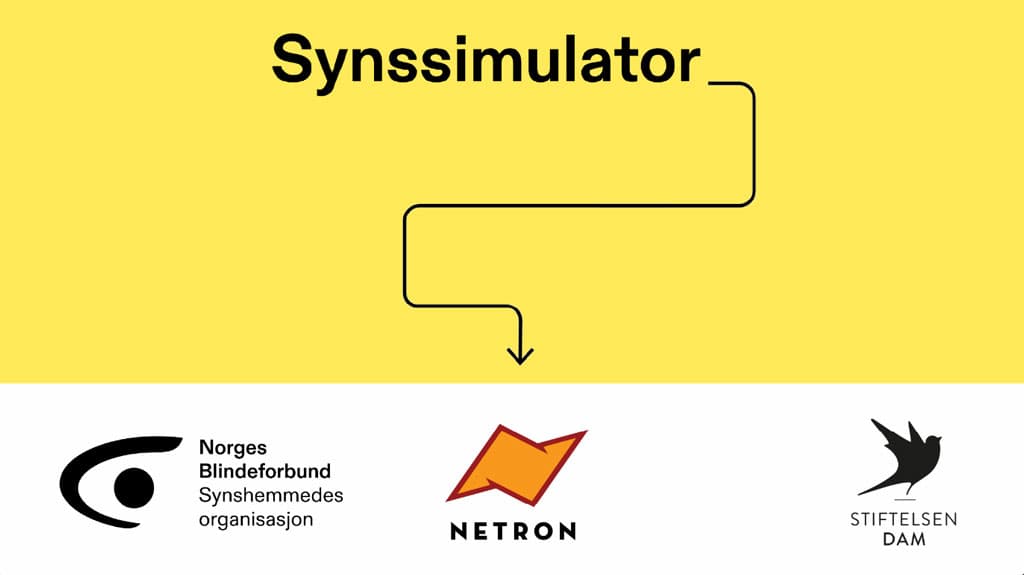 Skjermbilde av startbildet fra appen Synssimulator